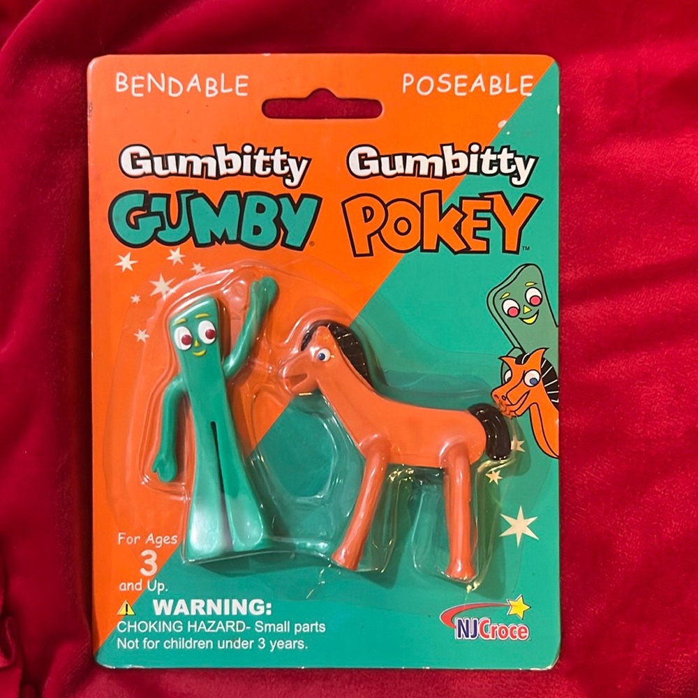 GUMBY & POKEY: Bendable / Poseable - Figures / Pair-Ages: 3+ - NJ Croce Co. NEW!